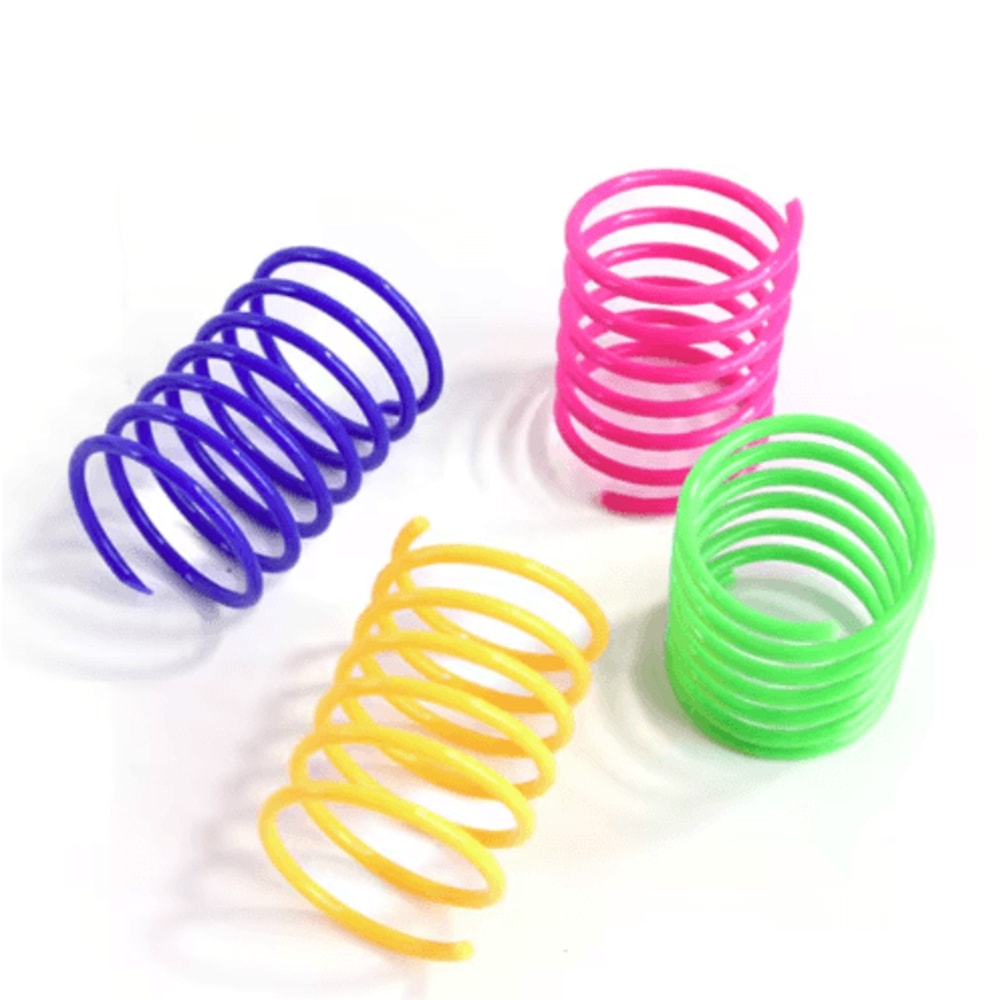 Interactive Cat Spring Toy Set Colorful Cat Spring Toys For Indoor Hunting Play 7