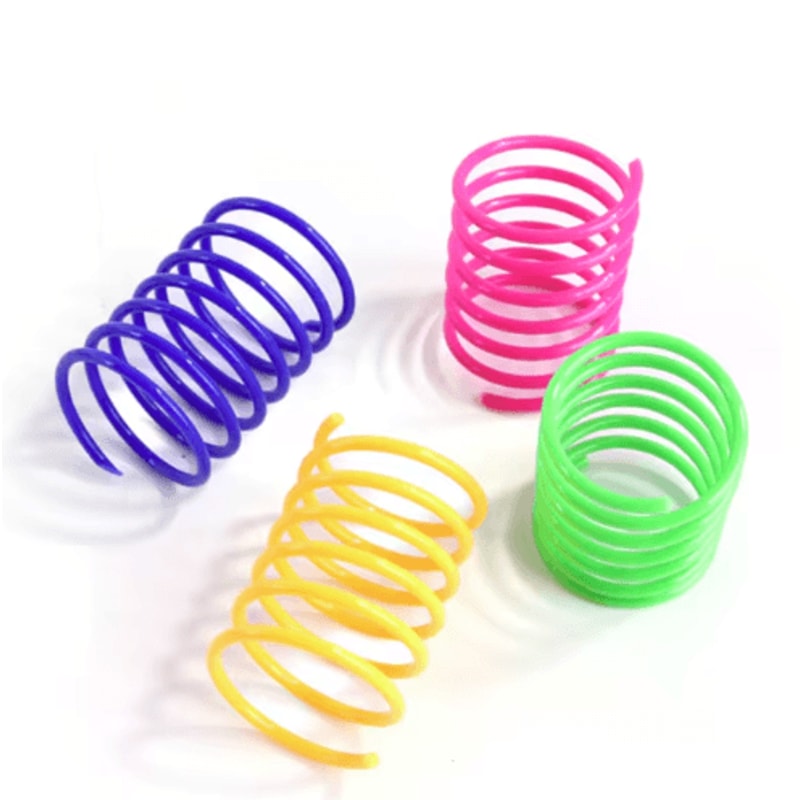 Interactive Cat Spring Toy Set Colorful Cat Spring Toys For Indoor Hunting Play 7