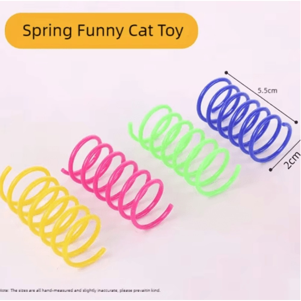 Interactive Cat Spring Toy Set Colorful Cat Spring Toys For Indoor Hunting Play 8