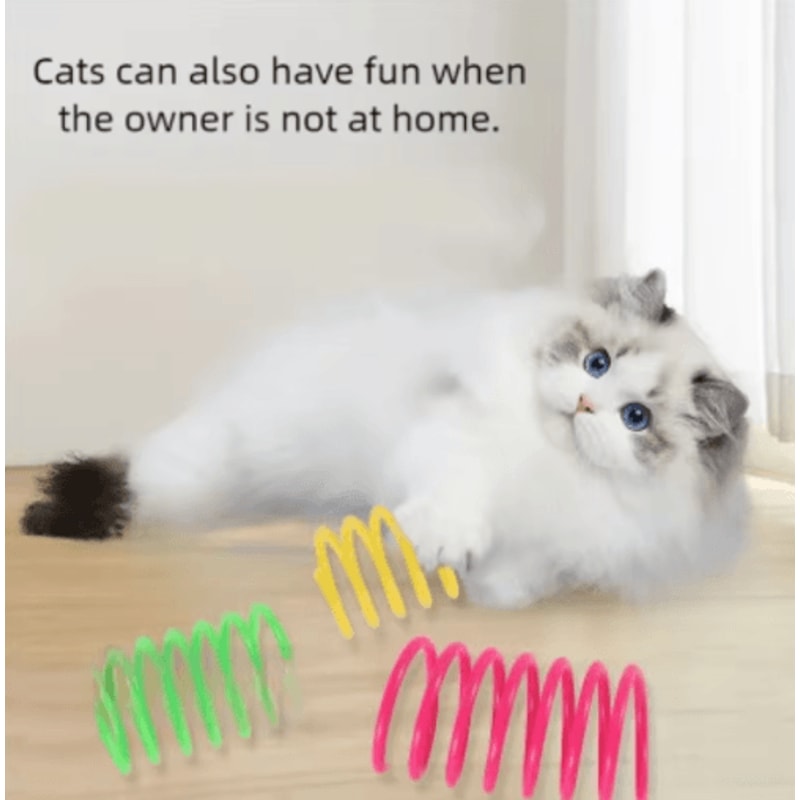 Interactive Cat Spring Toy Set Colorful Cat Spring Toys For Indoor Hunting Play 9