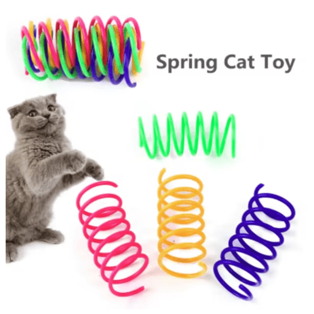 Interactive Cat Spring Toy Set Colorful Cat Spring Toys For Indoor Hunting Play 11