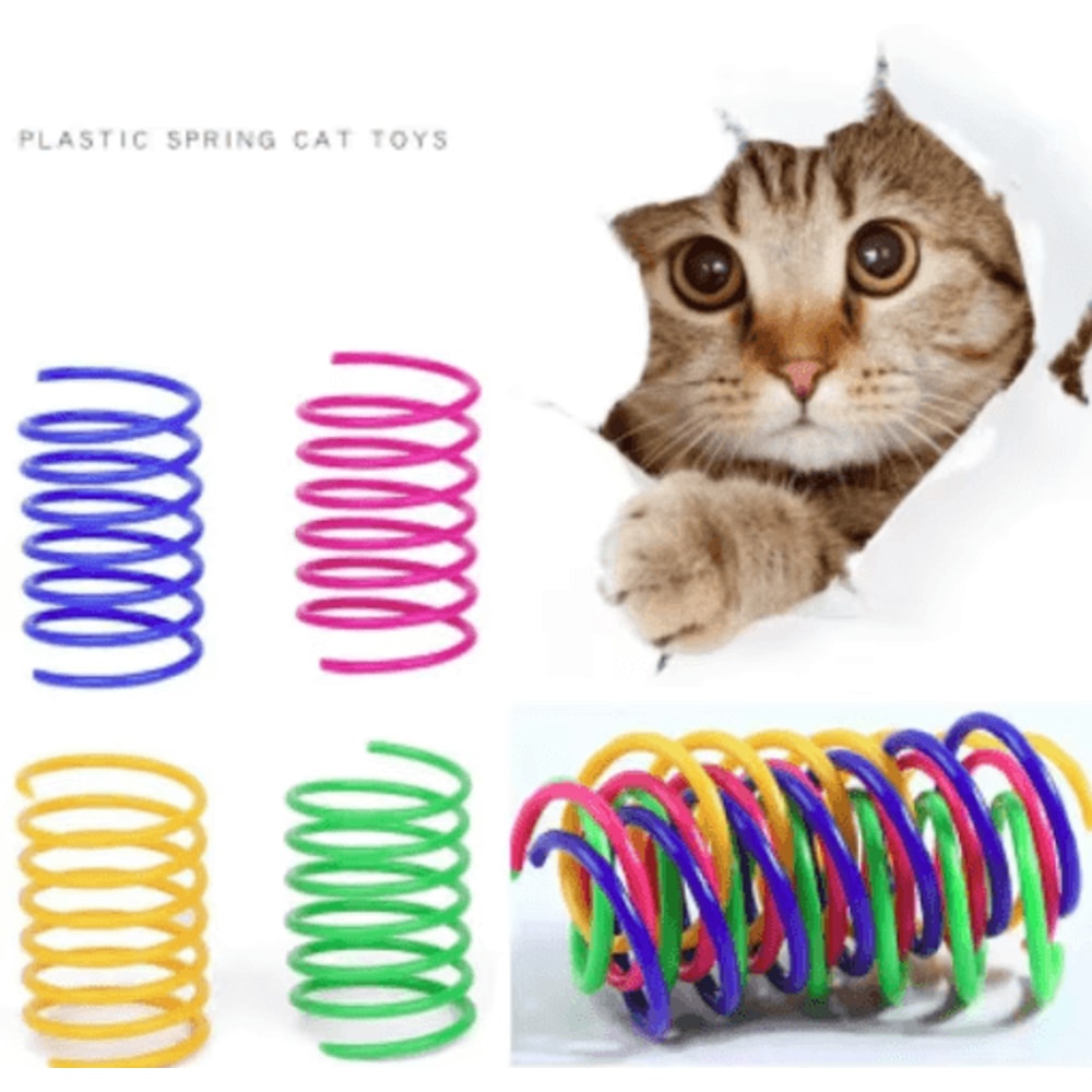 Interactive Cat Spring Toy Set Colorful Cat Spring Toys For Indoor Hunting Play 12