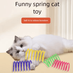 interactive cat spring toy set colorful cat spring toys for indoor hunting & play