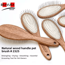 long-pin pet grooming slicker brush deshedding brush for cats & dogs with gentle cushion comb