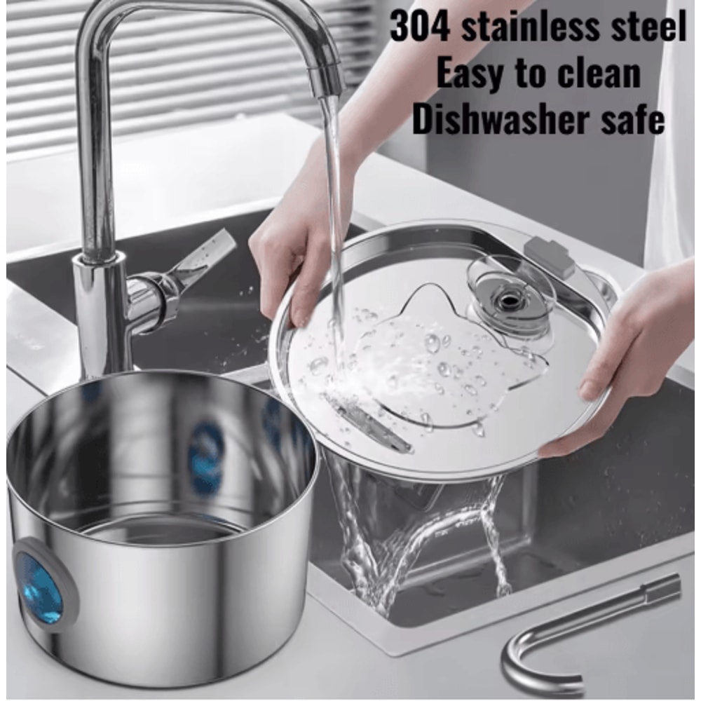 Stainless Steel Automatic Cat Water Fountain Cat Water Fountain With Filter For Cats Dogs 14