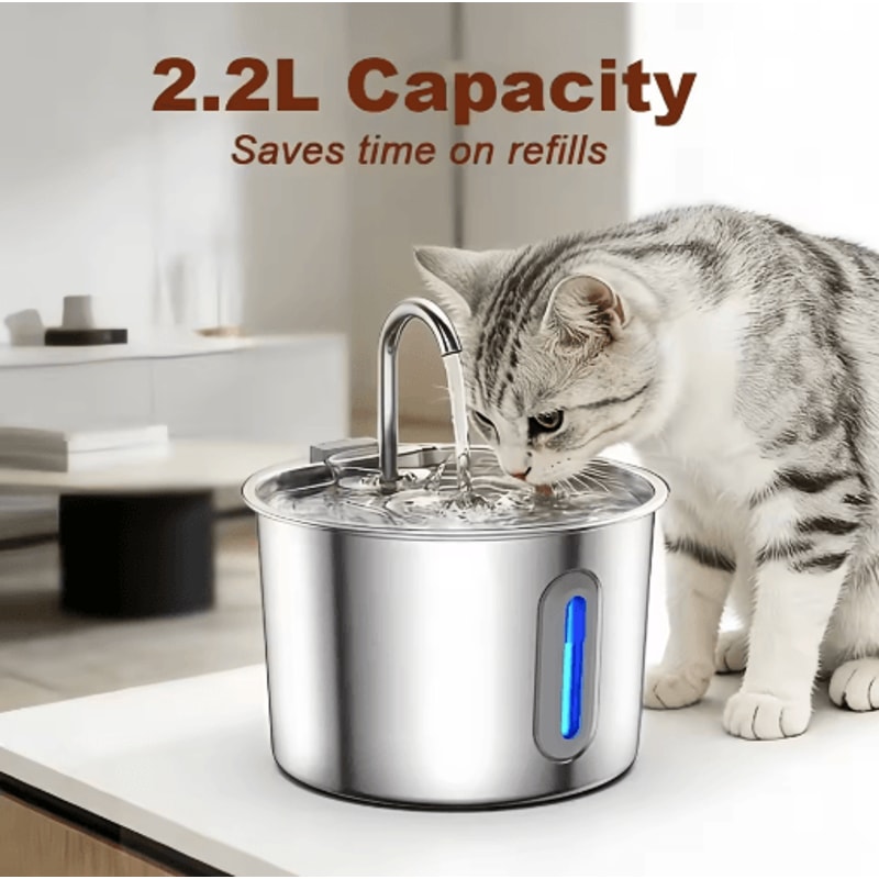 Stainless Steel Automatic Cat Water Fountain Cat Water Fountain With Filter For Cats Dogs 18