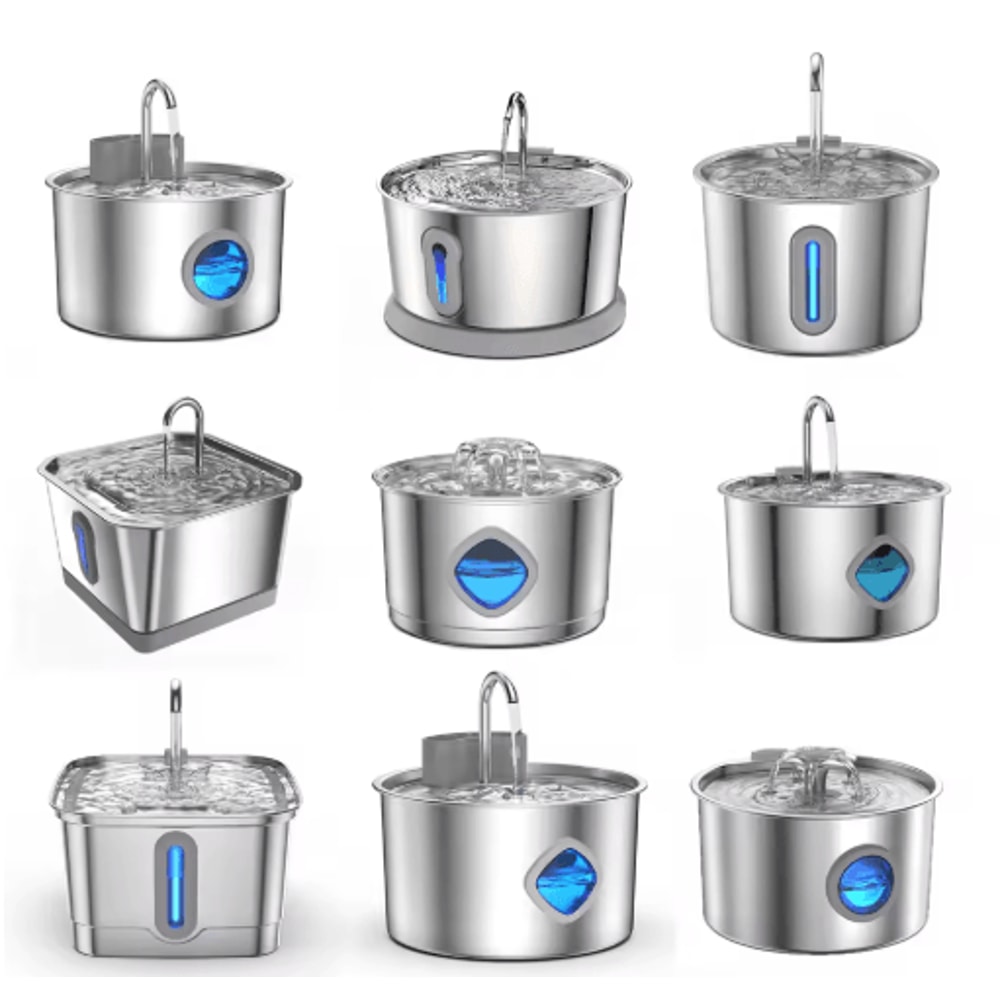 Stainless Steel Automatic Cat Water Fountain Cat Water Fountain With Filter For Cats Dogs 0