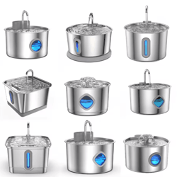 stainless steel automatic cat water fountain cat water fountain with filter for cats & dogs