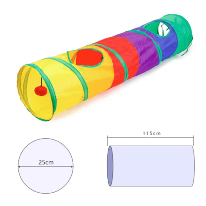 Collapsible Cat Tunnel Play Tube Cat Tunnel For Indoor Outdoor Exercise Hiding Interactive Play 2