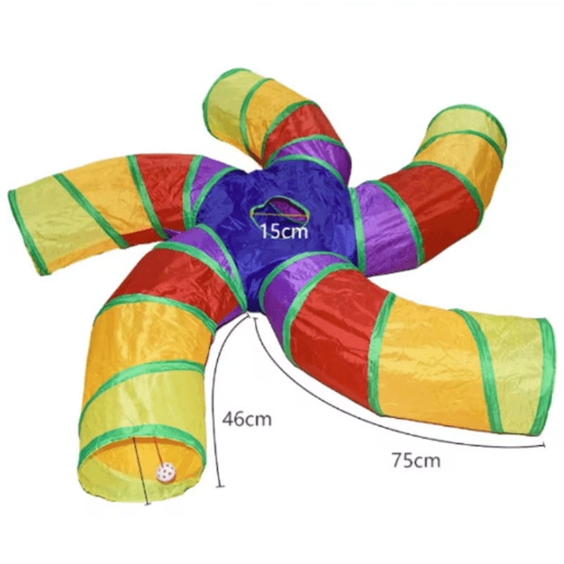 Collapsible Cat Tunnel Play Tube Cat Tunnel For Indoor Outdoor Exercise Hiding Interactive Play 3