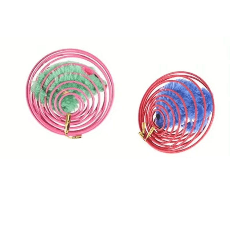 Interactive Cat Toy Ball Spring Set Cat Toy Balls For Chasing Hunting Active Play 2