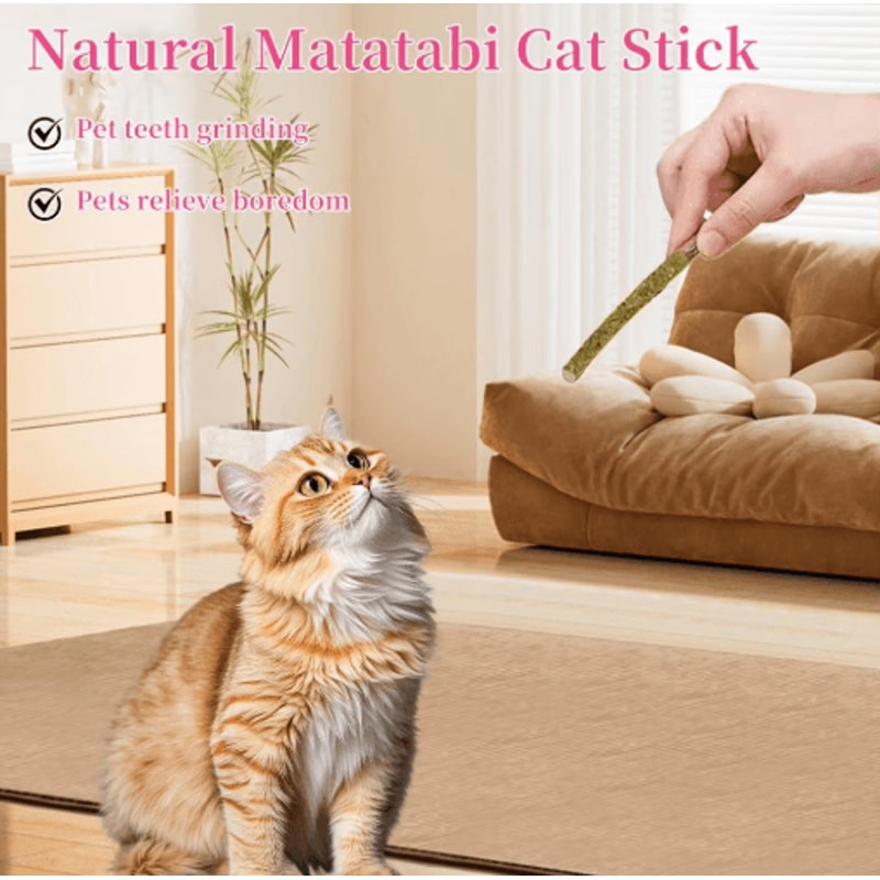 Natural Silvervine Cat Chew Sticks Set Silvervine Cat Sticks For Dental Care Play Enrichment 7