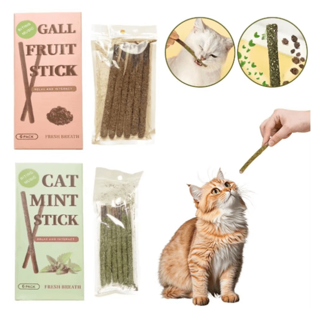 Natural Silvervine Cat Chew Sticks Set Silvervine Cat Sticks For Dental Care Play Enrichment 0