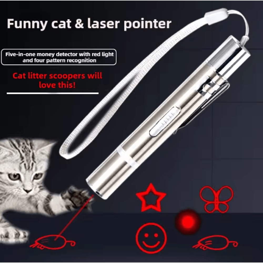 Multifunction Laser Cat Toy Pen Laser Cat Toy With Interactive Light Patterns For Indoor Play 3