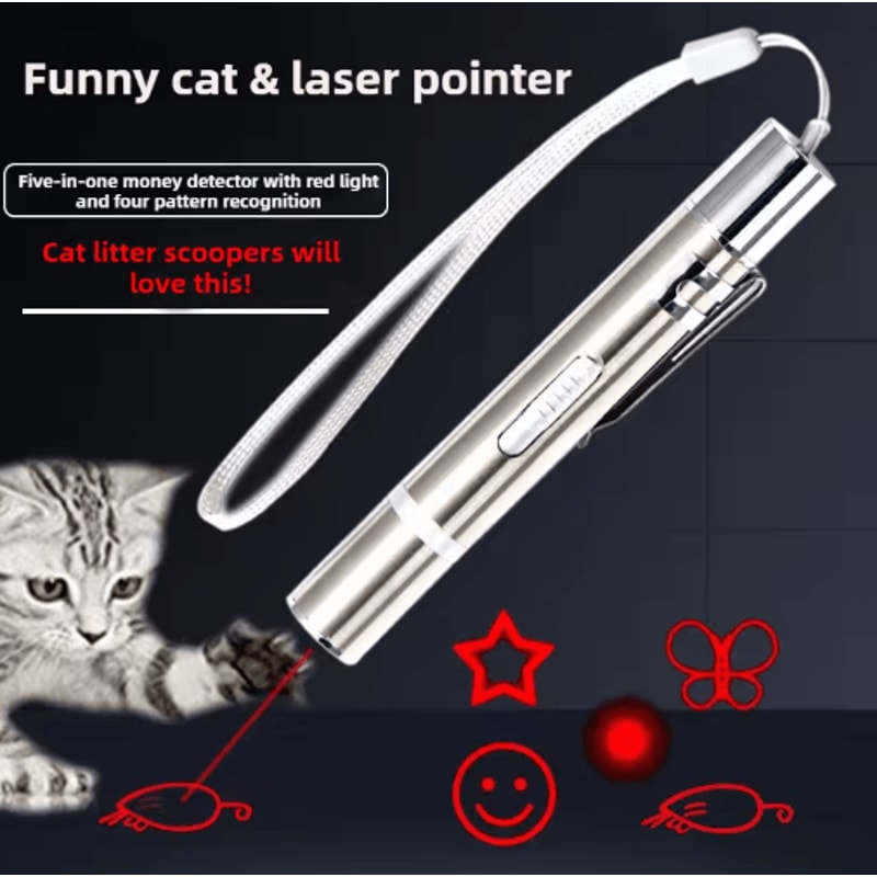 Multifunction Laser Cat Toy Pen Laser Cat Toy With Interactive Light Patterns For Indoor Play 3