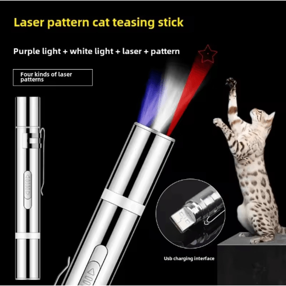 Multifunction Laser Cat Toy Pen Laser Cat Toy With Interactive Light Patterns For Indoor Play 6