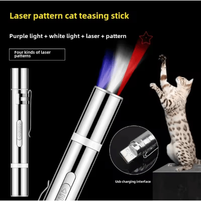 Multifunction Laser Cat Toy Pen Laser Cat Toy With Interactive Light Patterns For Indoor Play 6