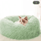 Round Plush Cat Bed Cat Bed With Semi Enclosed Design For Warmth Comfort Secure Sleep 1