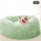Round Plush Cat Bed Cat Bed With Semi Enclosed Design For Warmth Comfort Secure Sleep 1