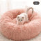 Round Plush Cat Bed Cat Bed With Semi Enclosed Design For Warmth Comfort Secure Sleep 2