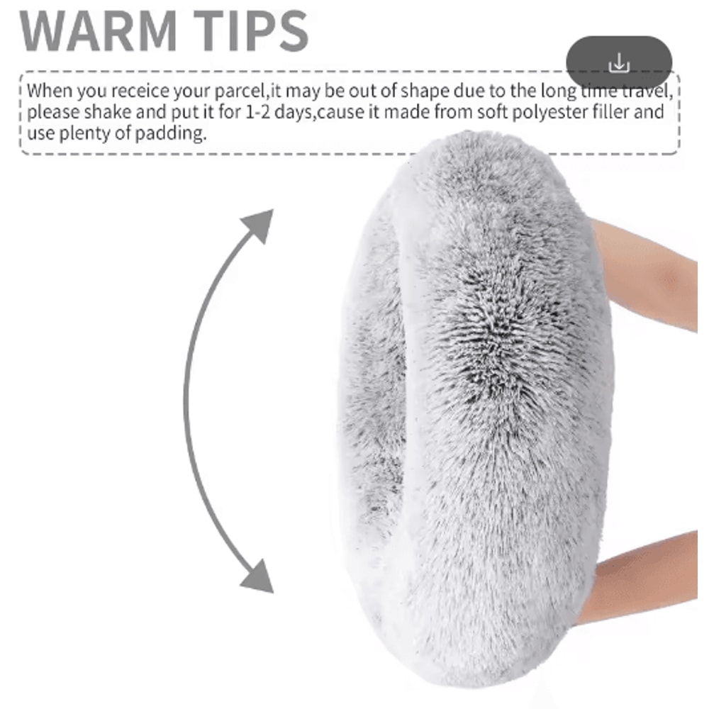Round Plush Cat Bed Cat Bed With Semi Enclosed Design For Warmth Comfort Secure Sleep 5