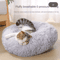 Round Plush Cat Bed Cat Bed With Semi Enclosed Design For Warmth Comfort Secure Sleep 7