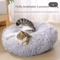Round Plush Cat Bed Cat Bed With Semi Enclosed Design For Warmth Comfort Secure Sleep 7