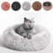 Round Plush Cat Bed Cat Bed With Semi Enclosed Design For Warmth Comfort Secure Sleep 0