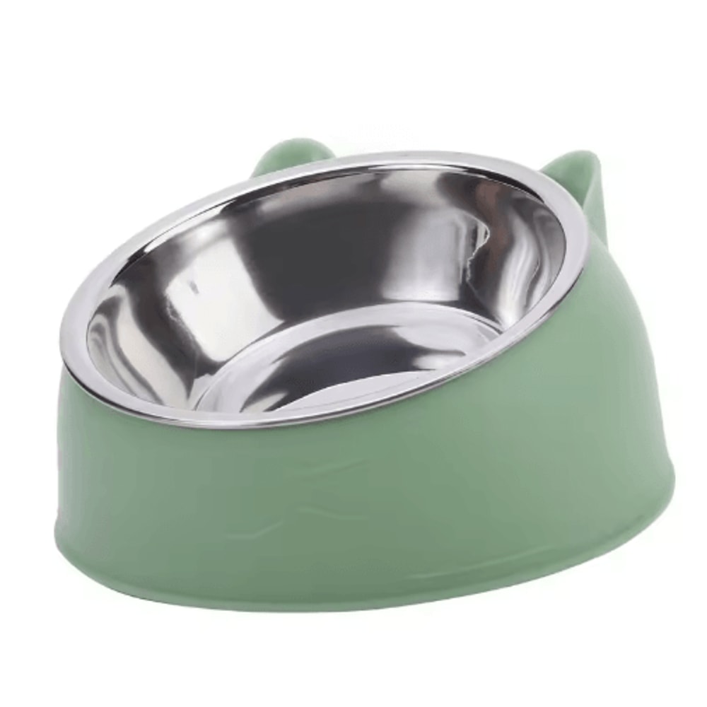 Elevated Stainless Steel Cat Feeding Bowl Cat Bowl With Ergonomic Inclined Design For Comfortable E 0