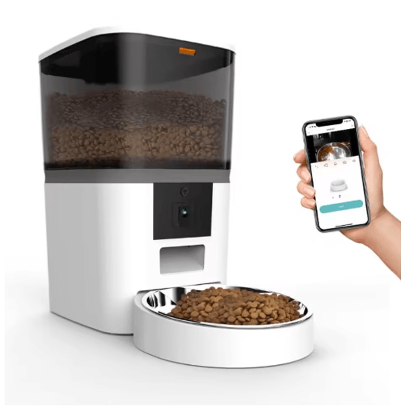Smart Automatic Pet Feeder With Camera Automatic Cat Feeder With Timed Feeding HD Monitoring Dual 1