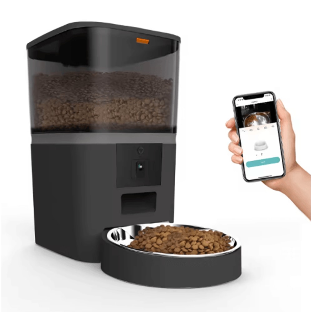 Smart Automatic Pet Feeder With Camera Automatic Cat Feeder With Timed Feeding HD Monitoring Dual 4
