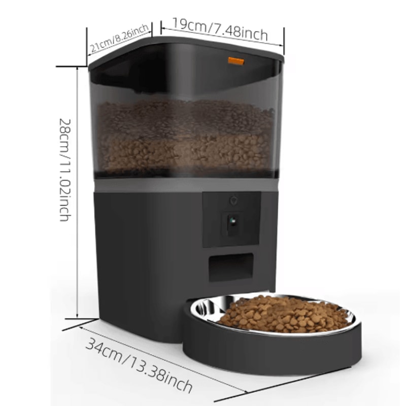 Smart Automatic Pet Feeder With Camera Automatic Cat Feeder With Timed Feeding HD Monitoring Dual 5