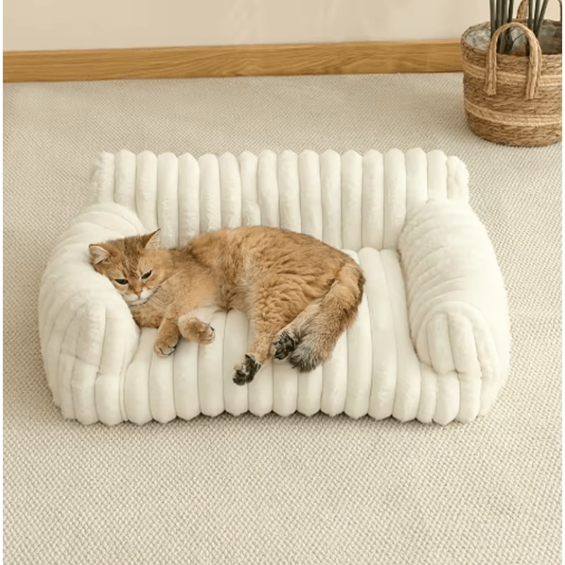 Cozy Striped Cat Sofa Bed Cat Sofa Bed For Small To Medium Cats With Soft All Season Comfort 1
