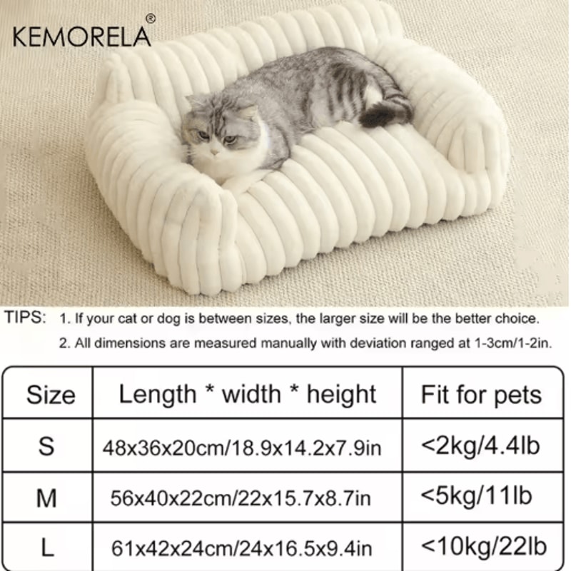 Cozy Striped Cat Sofa Bed Cat Sofa Bed For Small To Medium Cats With Soft All Season Comfort 3