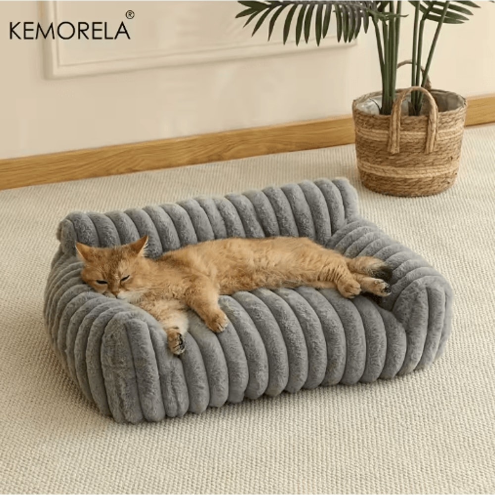 Cozy Striped Cat Sofa Bed Cat Sofa Bed For Small To Medium Cats With Soft All Season Comfort 5