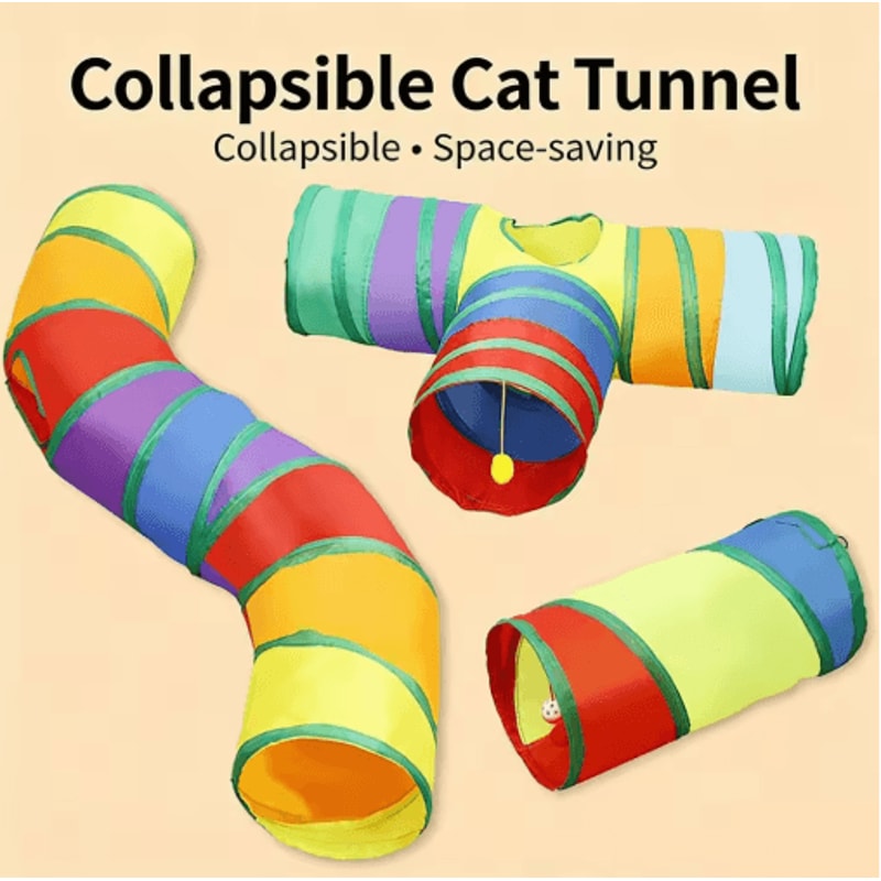 Collapsible Cat Tunnel Play Tube Cat Tunnel For Indoor Outdoor Exercise Training Interactive Fun 8