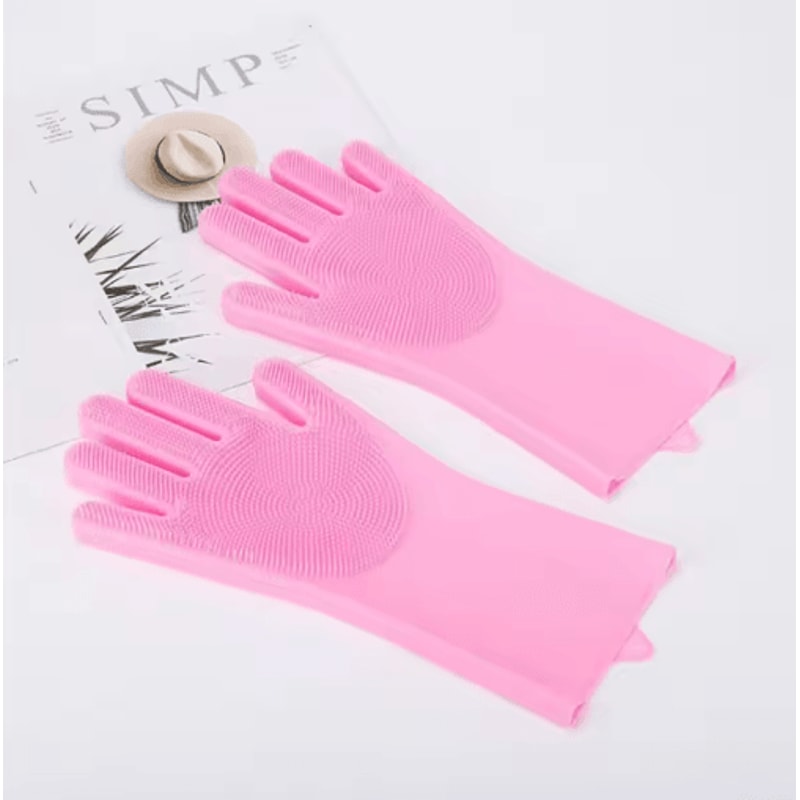 Magic Silicone Pet Bathing Glove Pet Grooming Glove For Bathing Deshedding Gentle Massage 4