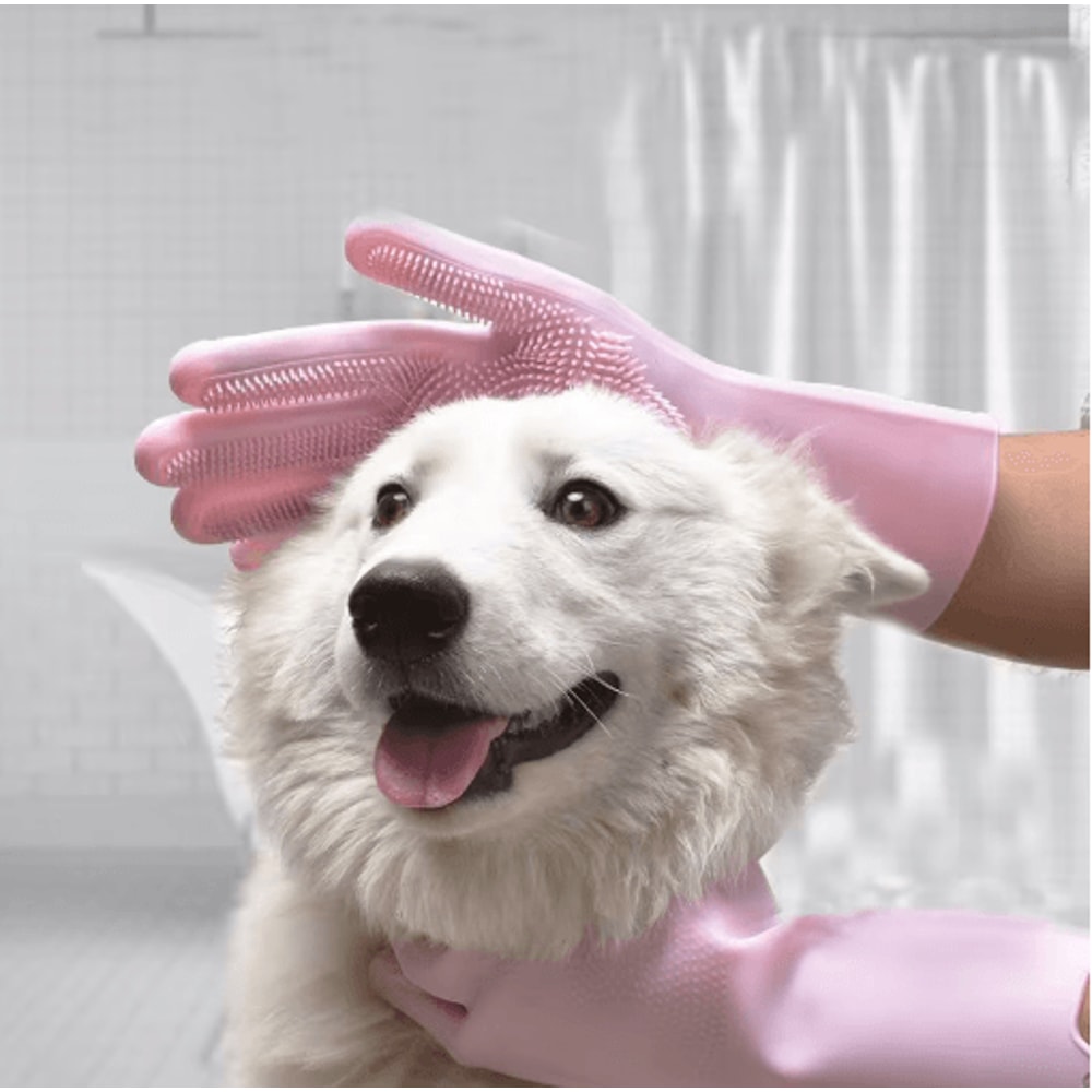 Magic Silicone Pet Bathing Glove Pet Grooming Glove For Bathing Deshedding Gentle Massage 5