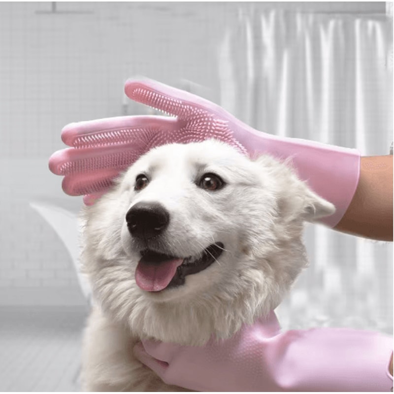 Magic Silicone Pet Bathing Glove Pet Grooming Glove For Bathing Deshedding Gentle Massage 5