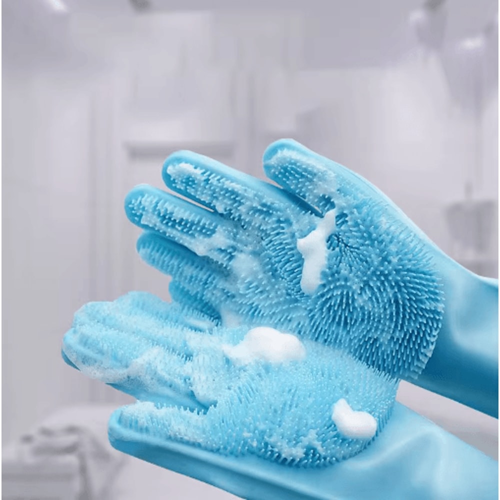 Magic Silicone Pet Bathing Glove Pet Grooming Glove For Bathing Deshedding Gentle Massage 0