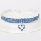 ThreeRow Rhinestone Pet Collar Rhinestone Pet Collar For Cats Dogs With Elegant Heart Charm Design 4
