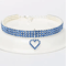 ThreeRow Rhinestone Pet Collar Rhinestone Pet Collar For Cats Dogs With Elegant Heart Charm Design 4