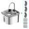 Stainless Steel Automatic Pet Water Fountain Cat Water Fountain With Ultra Quiet USB Pump Fresh Wa 2