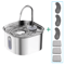 Stainless Steel Automatic Pet Water Fountain Cat Water Fountain With Ultra Quiet USB Pump Fresh Wa 2