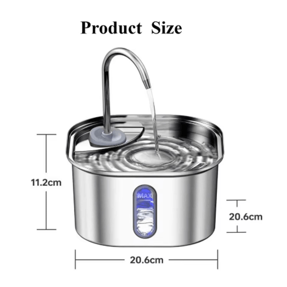 Stainless Steel Automatic Pet Water Fountain Cat Water Fountain With Ultra Quiet USB Pump Fresh Wa 5