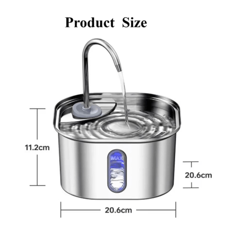 Stainless Steel Automatic Pet Water Fountain Cat Water Fountain With Ultra Quiet USB Pump Fresh Wa 5