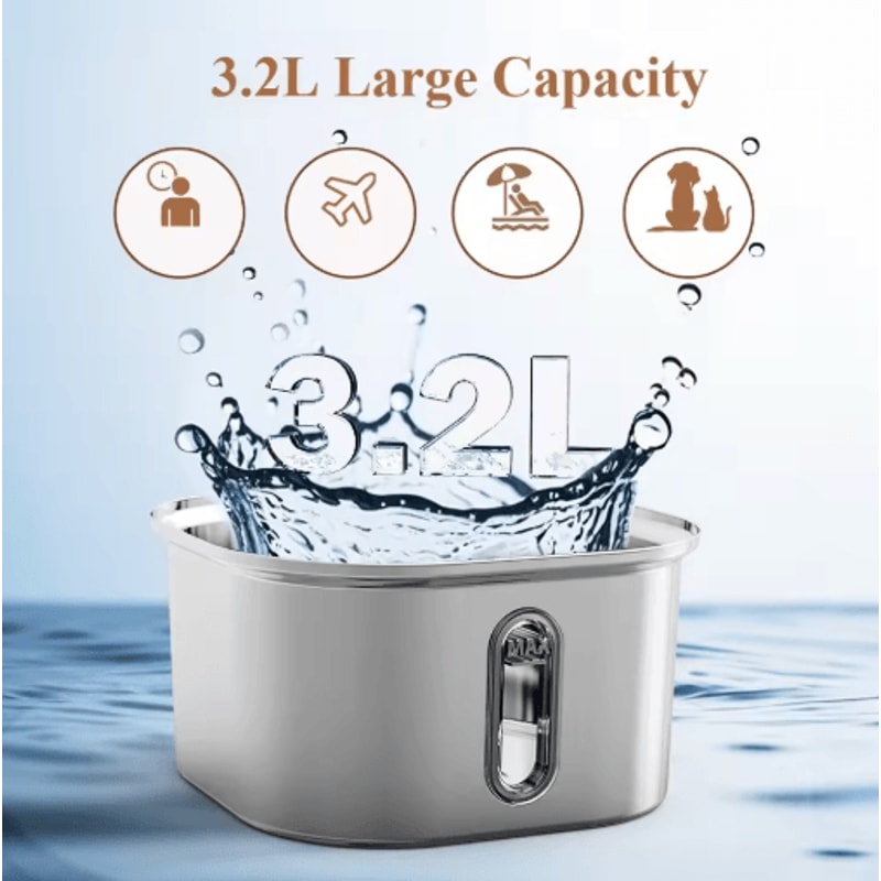 Stainless Steel Automatic Pet Water Fountain Cat Water Fountain With Ultra Quiet USB Pump Fresh Wa 9