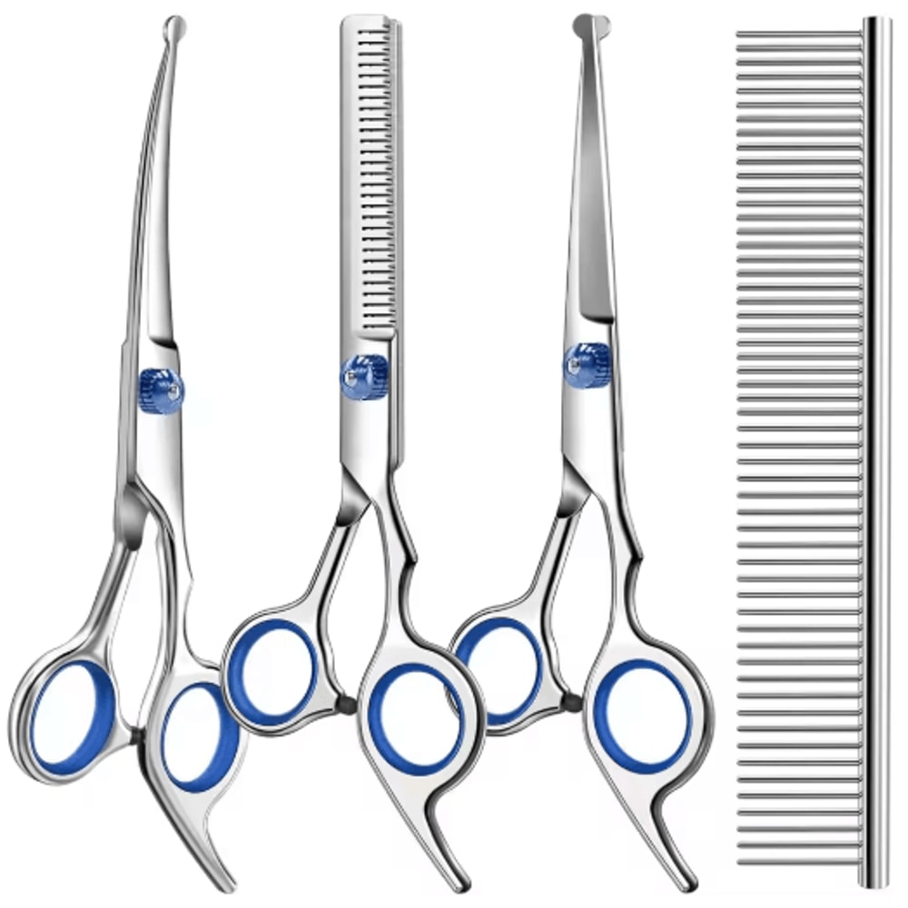 Professional 4in1 Pet Grooming Scissors Set Pet Grooming Scissors Kit For Cats Dogs 1