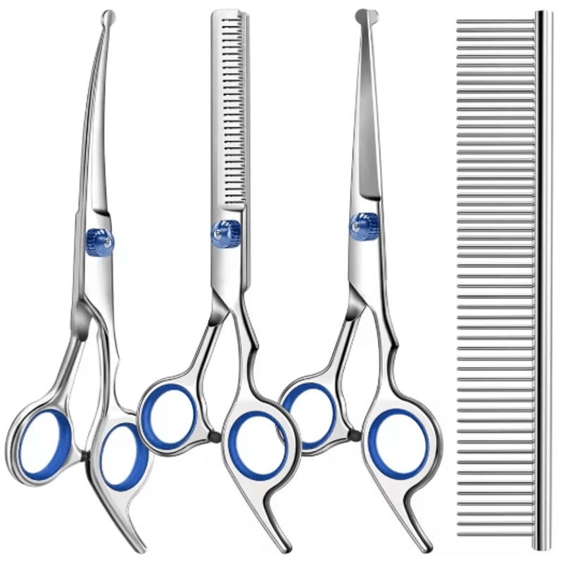 Professional 4in1 Pet Grooming Scissors Set Pet Grooming Scissors Kit For Cats Dogs 1