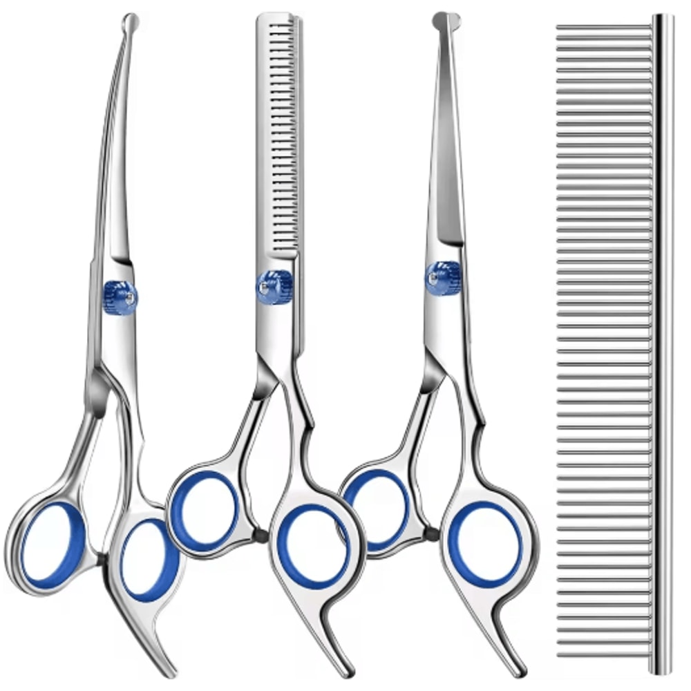 Professional 4in1 Pet Grooming Scissors Set Pet Grooming Scissors Kit For Cats Dogs 0